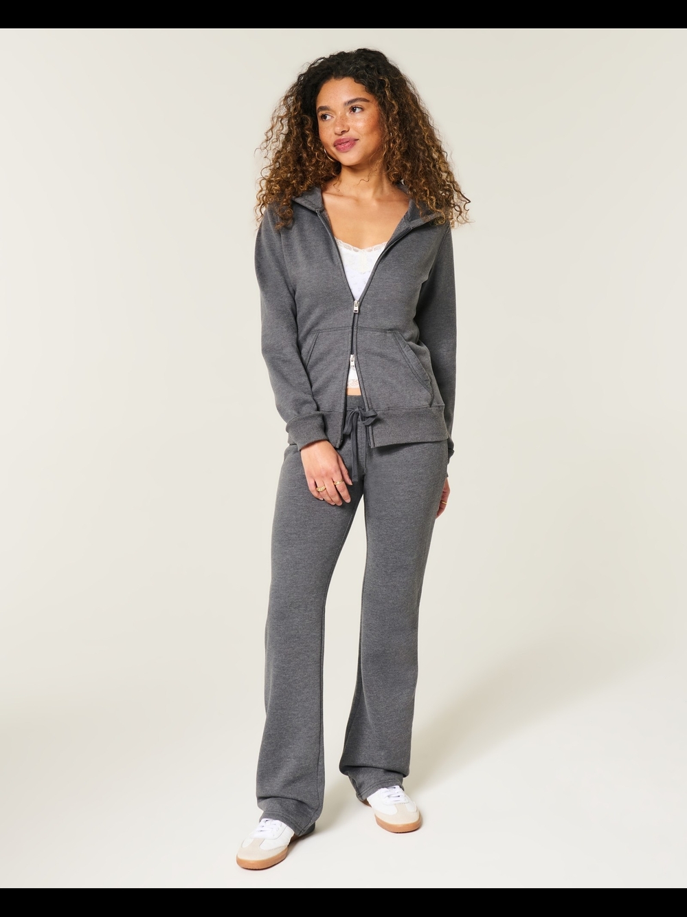 Hollister Women's Charcoal Drawstring Sweatpants